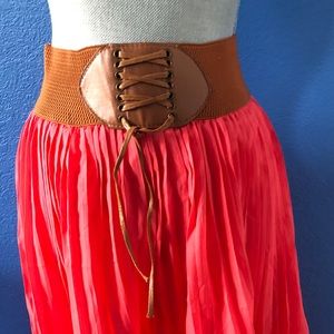Festival high low coral skirt l runs small NWT